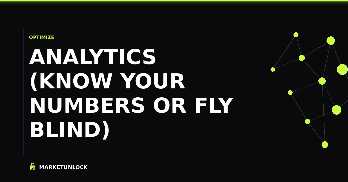 Analytics (Know Your Numbers or Fly Blind)