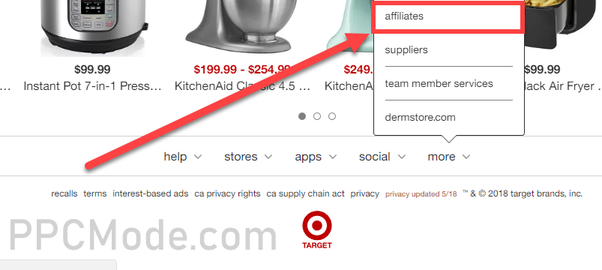 Finding direct affiliate programs on company websites